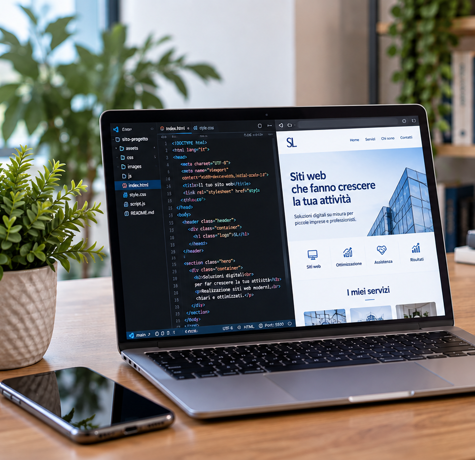 Sviluppo di un sito web WordPress su computer portatile